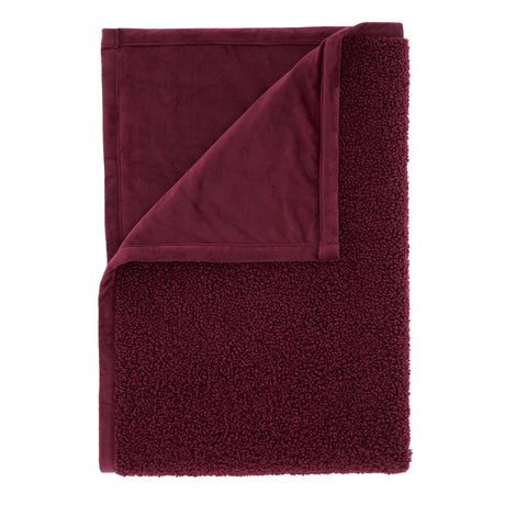 Catherine Lansfield So Soft Velvet Boucle Reversible Throw – Olive – 130cm x 170cm - So Soft Velvet Boucle Damson Throw