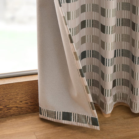 Catherine Lansfield Wilson Check Blackout Eyelet Curtains - Green Thermal - Wilson Check Curtains Green