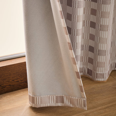 Catherine Lansfield Wilson Check Blackout Eyelet Curtains - Natural Thermal - Wilson Check Curtains Natural