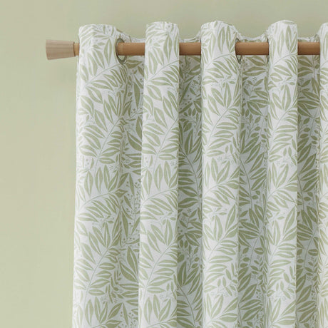 Catherine Lansfield Sorrel Leaf Eyelet Curtains - Green Polycotton - Sorrel Leaf Green Curtains