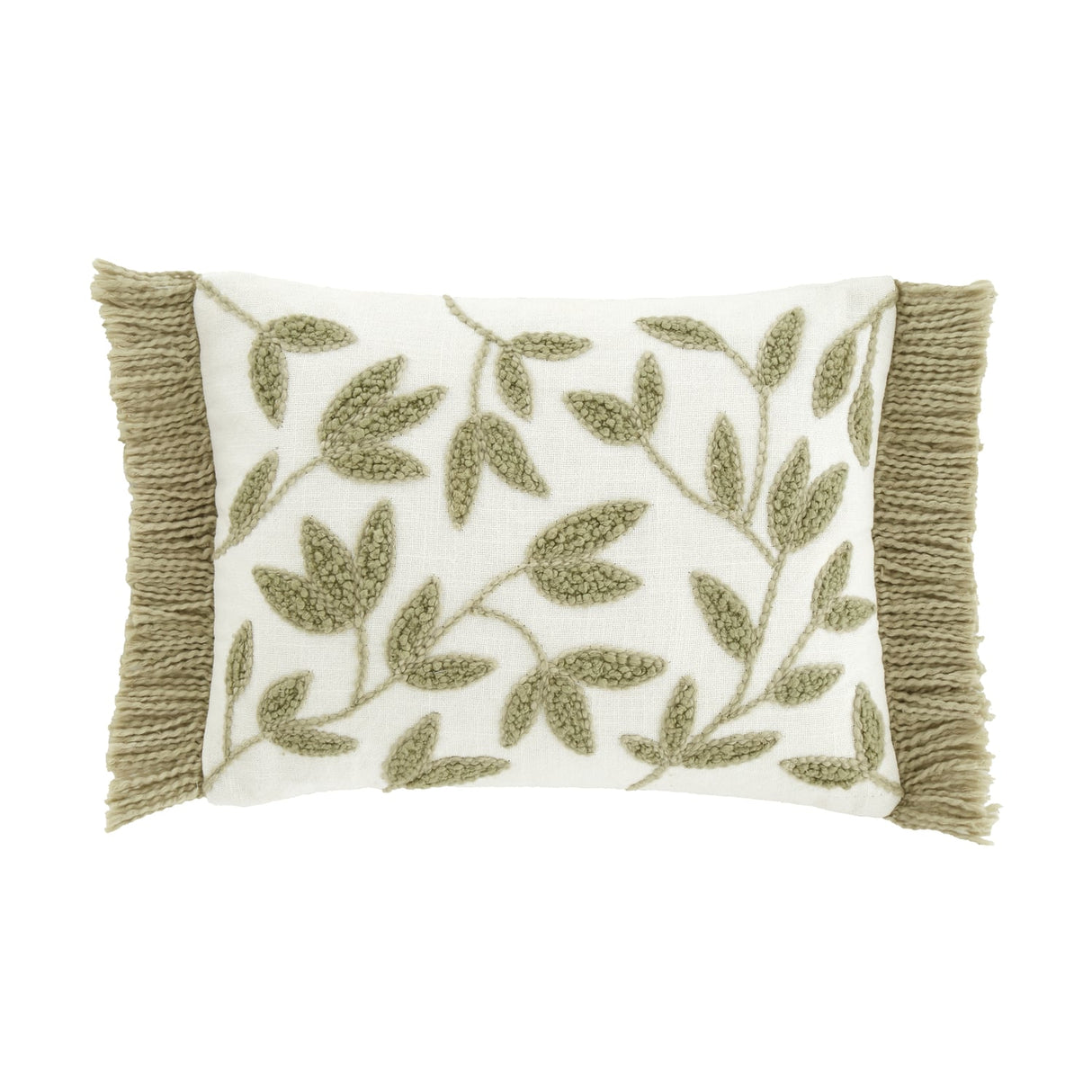 Catherine Lansfield Tufted Sorrel Leaf Filled Cushion 30cm x 40cm - Sorrel Leaf Green Cushion