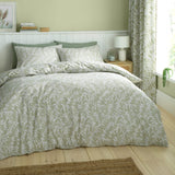 Catherine Lansfield Sorrel Leaf Duvet Cover Set - Sorrel Leaf Green Duvet Set