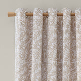 Catherine Lansfield Sorrel Leaf Eyelet Curtains - Natural Polycotton - Sorrel Leaf Natural Curtains