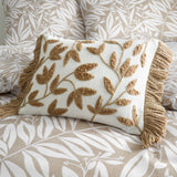 Catherine Lansfield Tufted Sorrel Leaf Filled Cushion 30cm x 40cm - Sorrel Leaf Natural Cushion