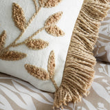 Catherine Lansfield Tufted Sorrel Leaf Filled Cushion 30cm x 40cm - Sorrel Leaf Natural Cushion