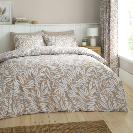 Catherine Lansfield Sorrel Leaf Duvet Cover Set - Sorrel Leaf Natural Duvet Set