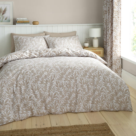 Catherine Lansfield Sorrel Leaf Duvet Cover Set - Sorrel Leaf Natural Duvet Set