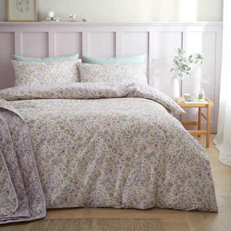 Bianca Ditsy Floral 200 Thread Count Cotton Reversible Duvet Cover Set - Lilac