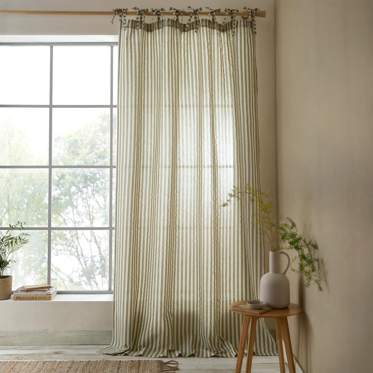 Pineapple Elephant Zanzibar Woven Stripe Voile Eyelet Curtain Panel