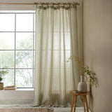 Pineapple Elephant Zanzibar Woven Stripe Voile Eyelet Curtain Panel
