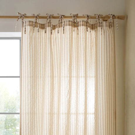 Pineapple Elephant Zanzibar Woven Stripe Voile Curtain Panel