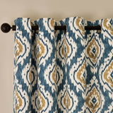 Pineapple Elephant Suri Geo Lined Eyelet Curtains - Teal Green Polycotton