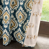 Pineapple Elephant Suri Geo Lined Eyelet Curtains - Teal Green Polycotton - Suri Curtains Teal
