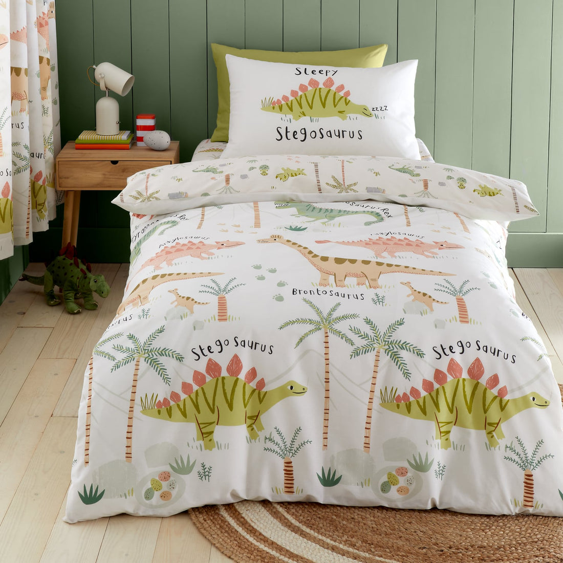 Catherine Lansfield Sleepy Dino Dinosaur Kids Duvet Cover Set