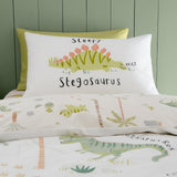 Catherine Lansfield Sleepy Dino Dinosaur Kids Duvet Cover Set - Sleepy Dino Duvet Set Green