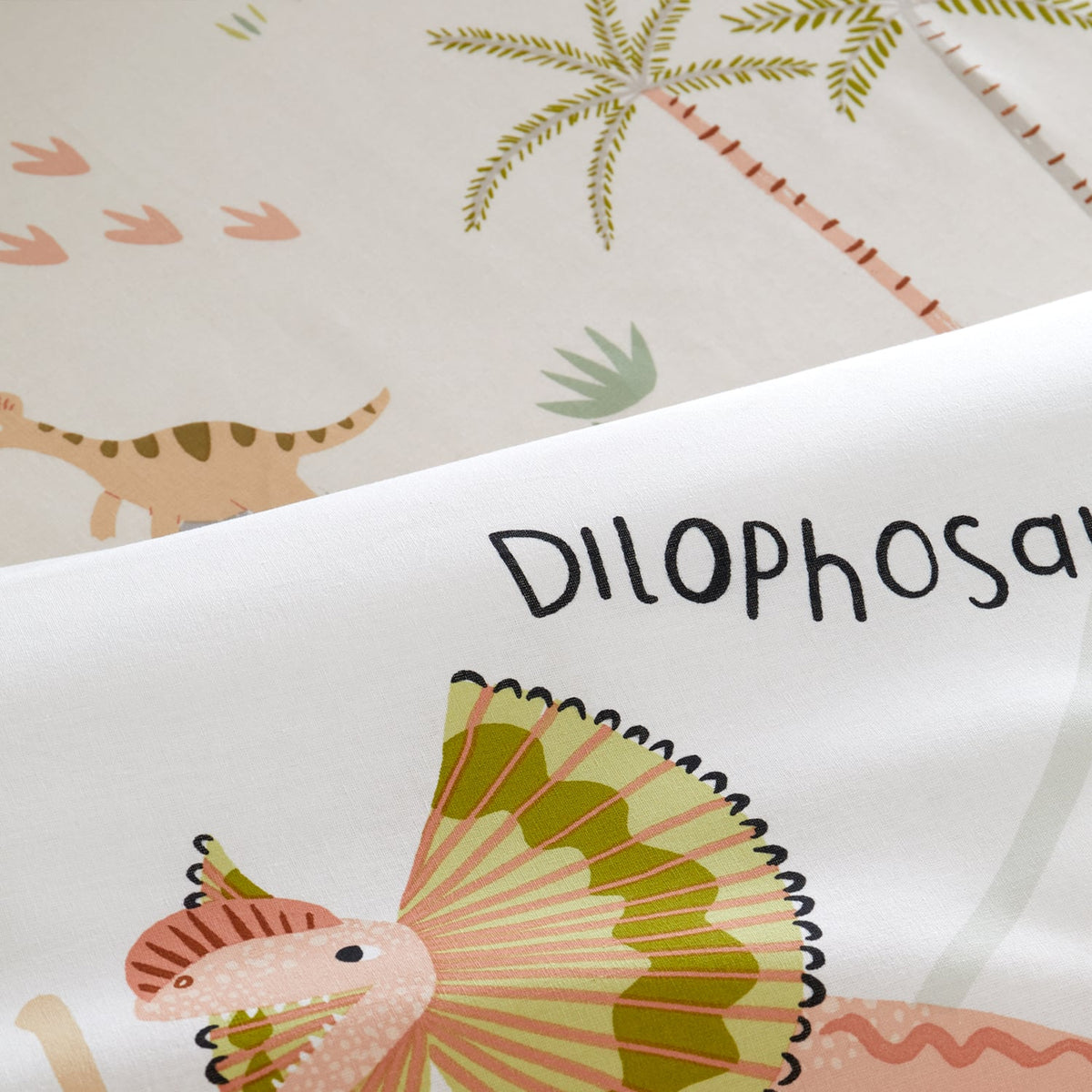 Catherine Lansfield Sleepy Dino Kids Bedding 25cm Deep Fitted Sheet - Sleepy Dino Fitted Sheet Green