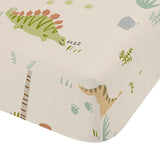 Catherine Lansfield Sleepy Dino Kids Bedding 25cm Deep Fitted Sheet - Sleepy Dino Fitted Sheet Green