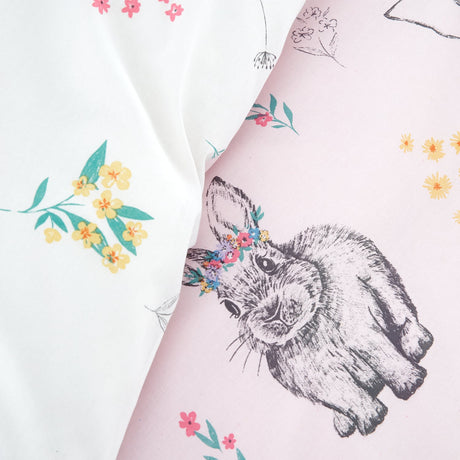 Catherine Lansfield Bunny Tails Ditsy Flowers Duvet Cover Set - Bunny Tails Duvet Set