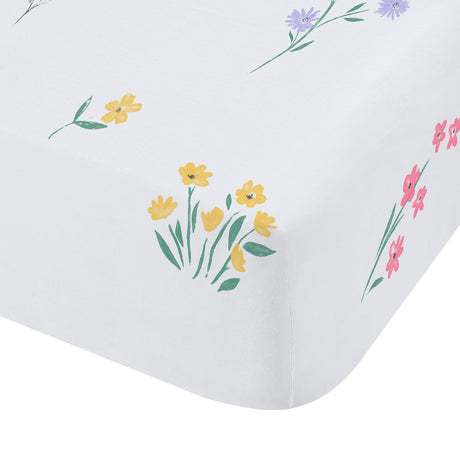 Catherine Lansfield Bunny Tails Ditsy Flowers 25cm Deep Fitted Sheet - Bunny Tails Fitted Sheet