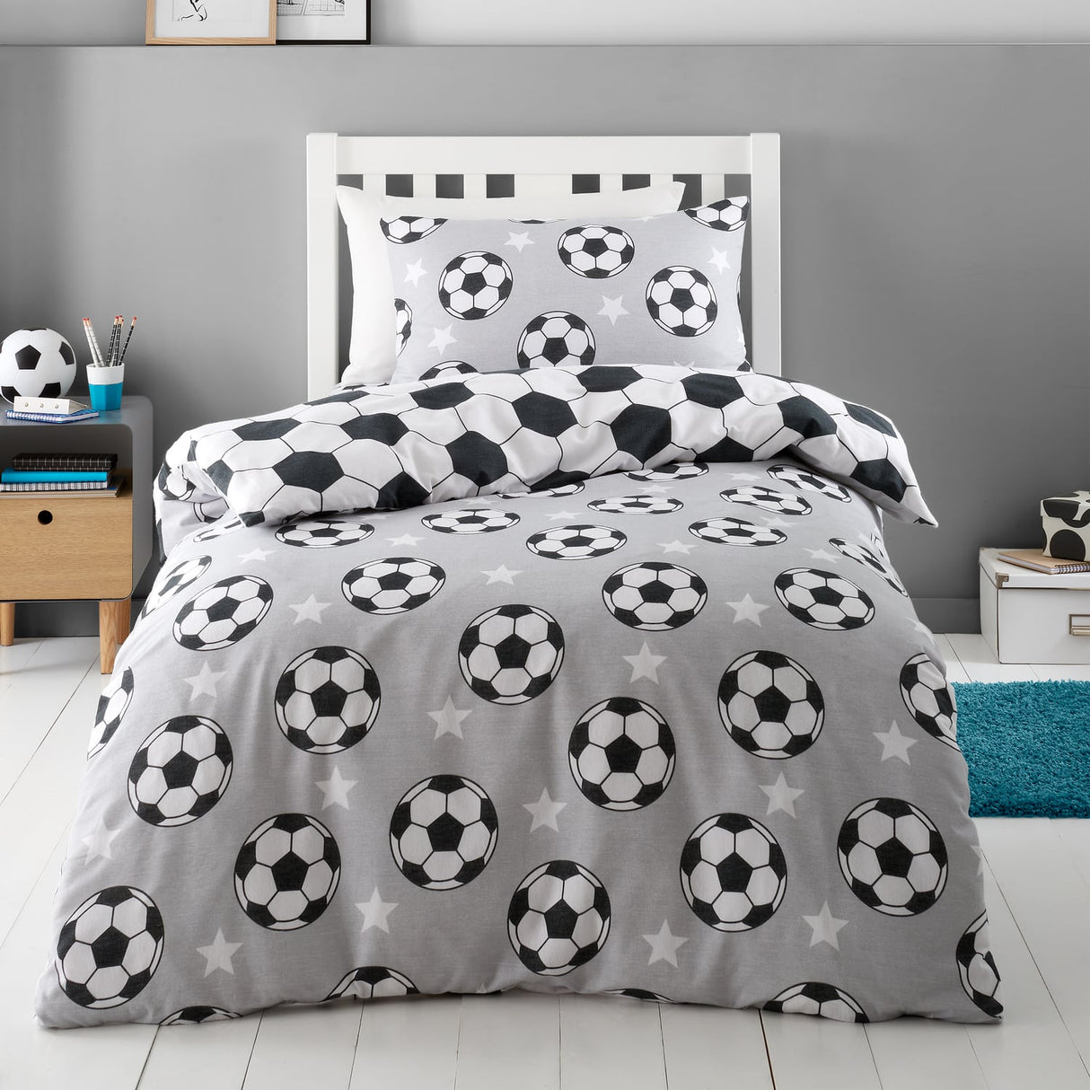 Catherine Lansfield Brushed Football Stars Duvet Cover Set