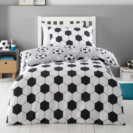 Catherine Lansfield Brushed Football Stars Duvet Cover Set - Brushed Football Stars Duvet Set