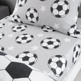 Catherine Lansfield Brushed Football Stars 25cm Deep Fitted Sheet