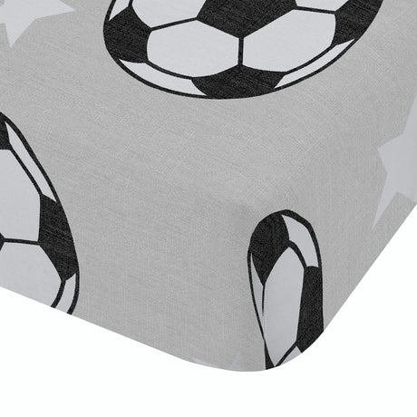 Catherine Lansfield Brushed Football Stars 25cm Deep Fitted Sheet - Brushed Football Stars Fitted Sheet