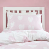 Catherine Lansfield Brushed Hearts Duvet Cover Set - Brushed Hearts Duvet Set Pink