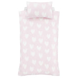 Catherine Lansfield Brushed Hearts Duvet Cover Set - Brushed Hearts Duvet Set Pink