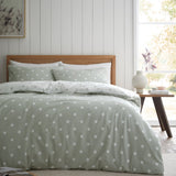 Catherine Lansfield Brushed Polka Dot Duvet Cover Set - Brushed Polka Dot Duvet Set Green