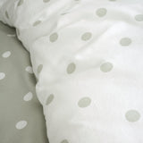 Catherine Lansfield Brushed Polka Dot Duvet Cover Set - Brushed Polka Dot Duvet Set Green