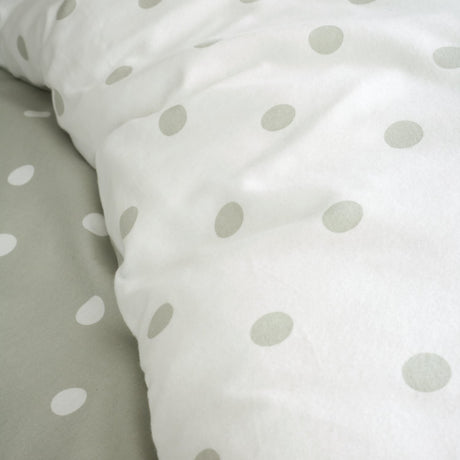 Catherine Lansfield Brushed Polka Dot Duvet Cover Set - Brushed Polka Dot Duvet Set Green