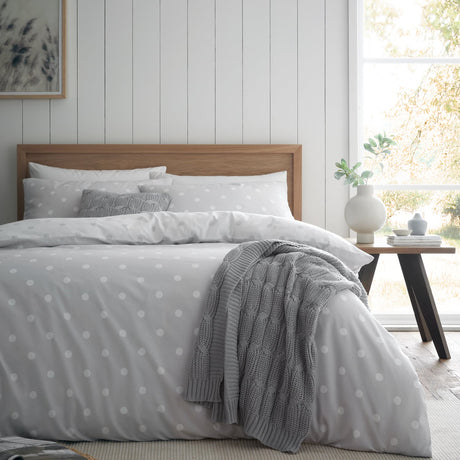 Catherine Lansfield Brushed Polka Dot Duvet Cover Set