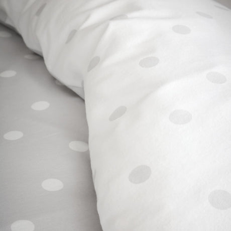 Catherine Lansfield Brushed Polka Dot Duvet Cover Set - Brushed Polka Dot Duvet Set Grey