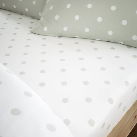 Catherine Lansfield Brushed Polka Dot 30cm Deep Fitted Sheet