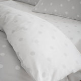 Catherine Lansfield Brushed Polka Dot 30cm Deep Fitted Sheet - Brushed Polka Dot Fitted Sheet Grey