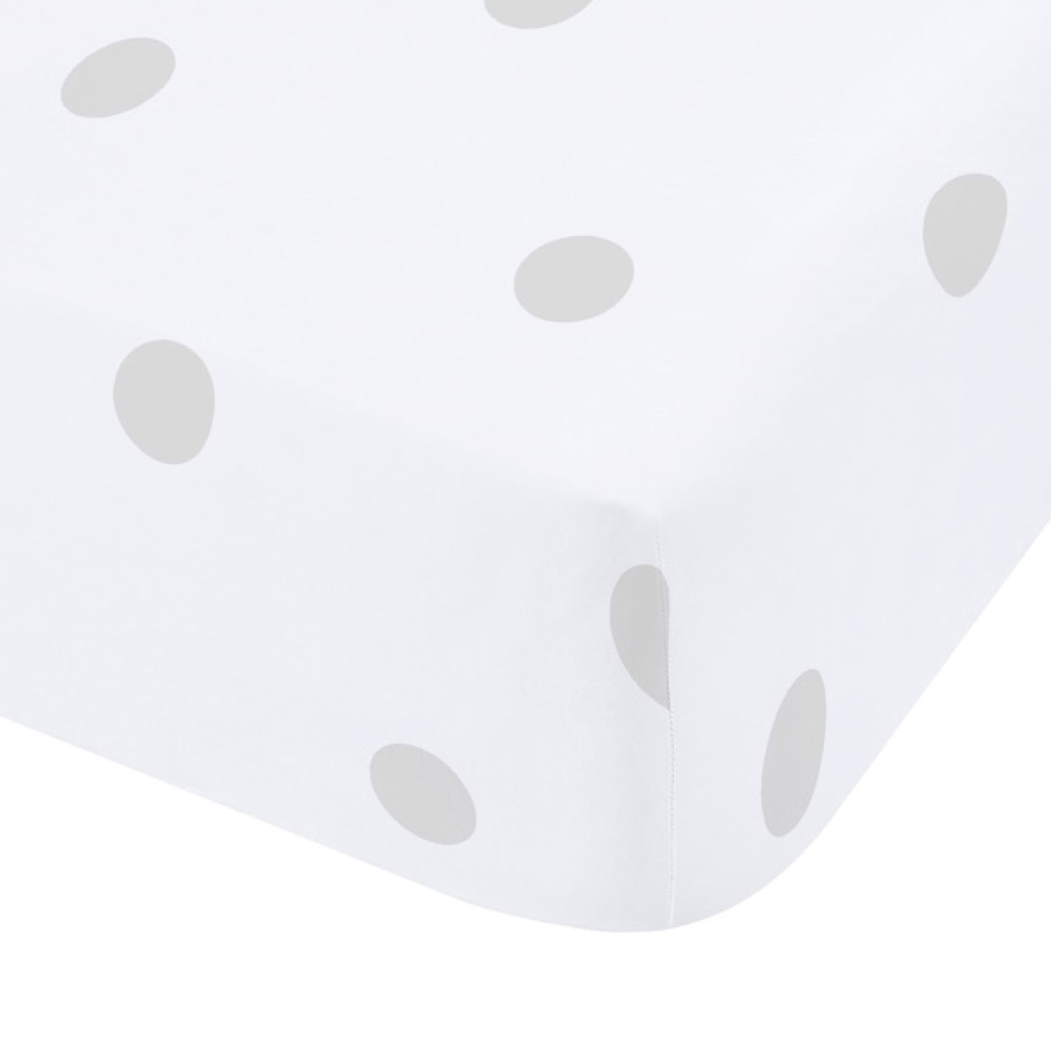 Catherine Lansfield Brushed Polka Dot 30cm Deep Fitted Sheet - Brushed Polka Dot Fitted Sheet Grey