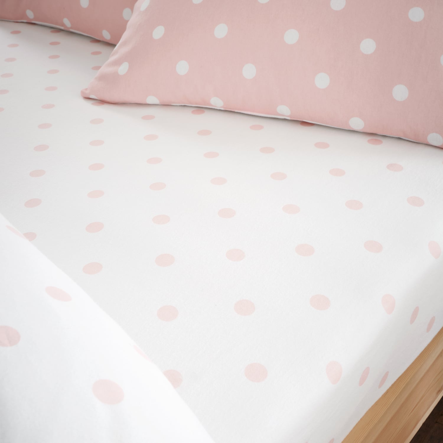 Catherine Lansfield Brushed Polka Dot 30cm Deep Fitted Sheet