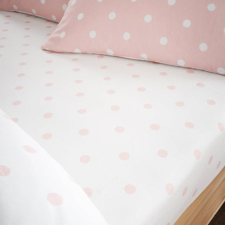 Catherine Lansfield Brushed Polka Dot 30cm Deep Fitted Sheet
