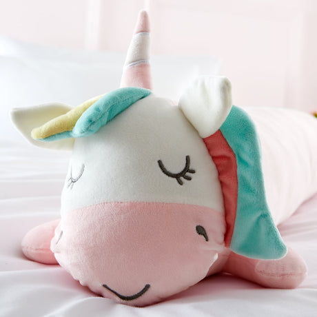 Catherine Lansfield Cuddle Friends Unicorn 3D Kids Filled Cushion - Cuddle Friends Unicorn Cushion