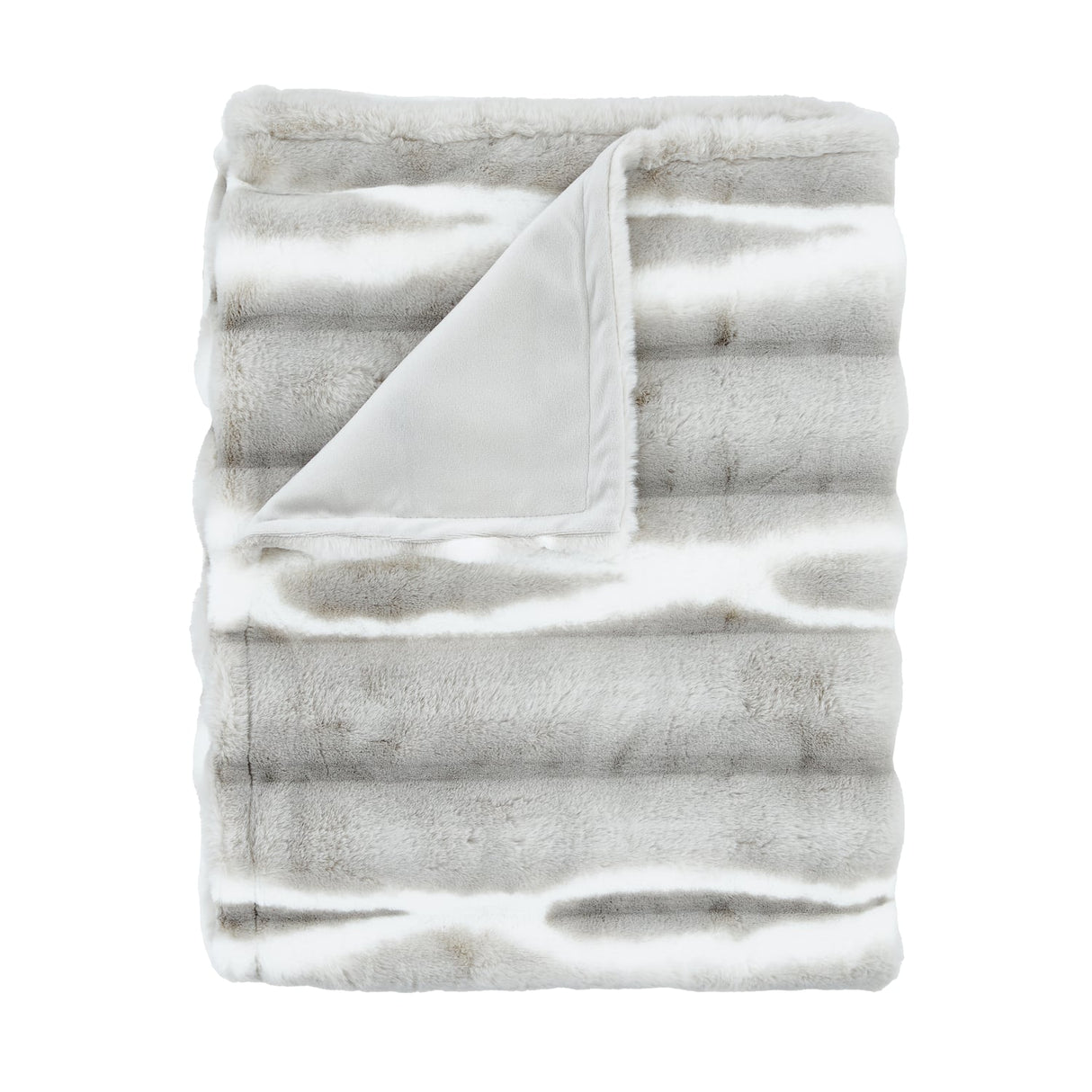 Catherine Lansfield Flint Faux Fur Throw – Silver – 130cm x 170cm - Flint Faux Fur Throw Silver