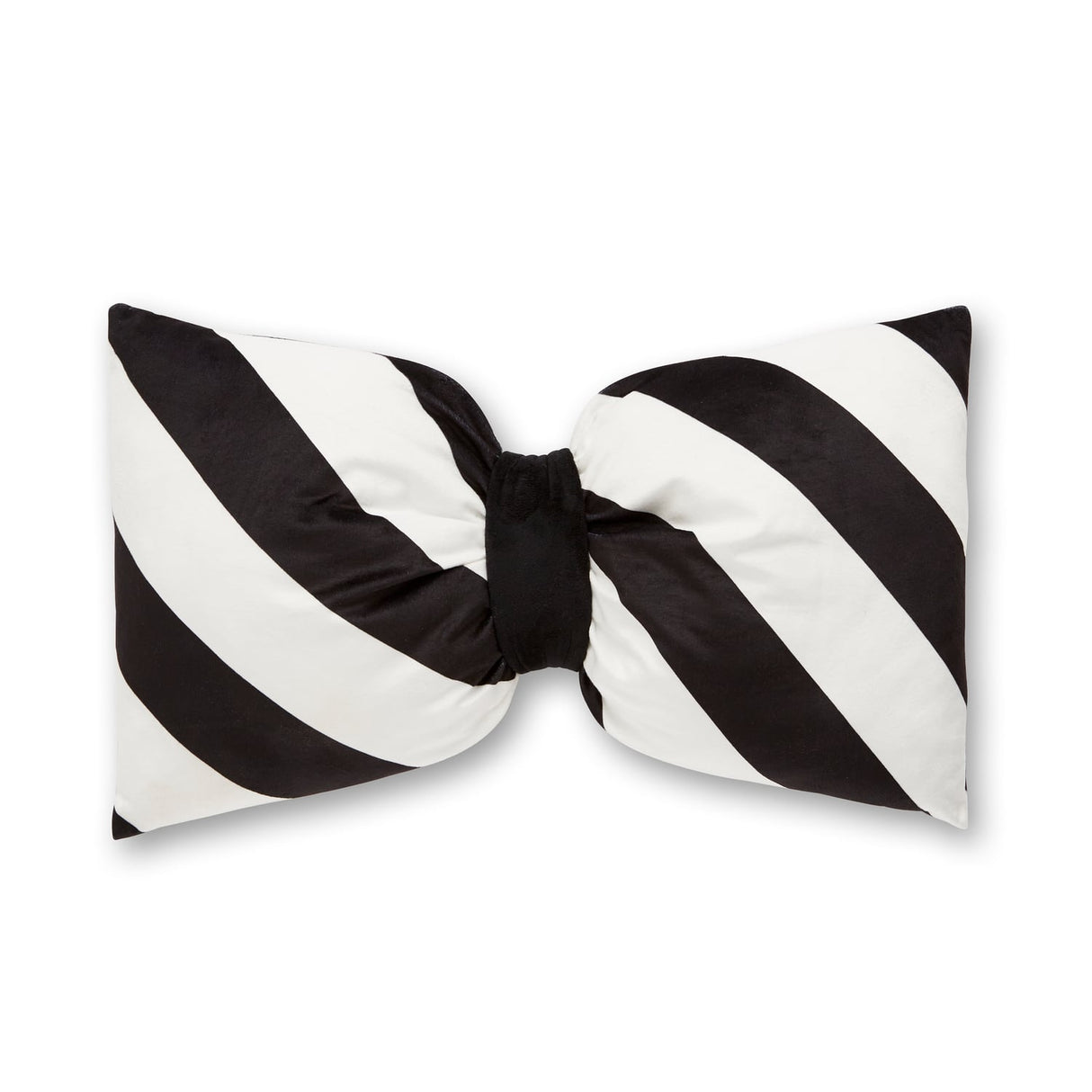 Sassy B Candy Stripe Bow 3D Filled Cushion - Dotty Bows Cushion Black