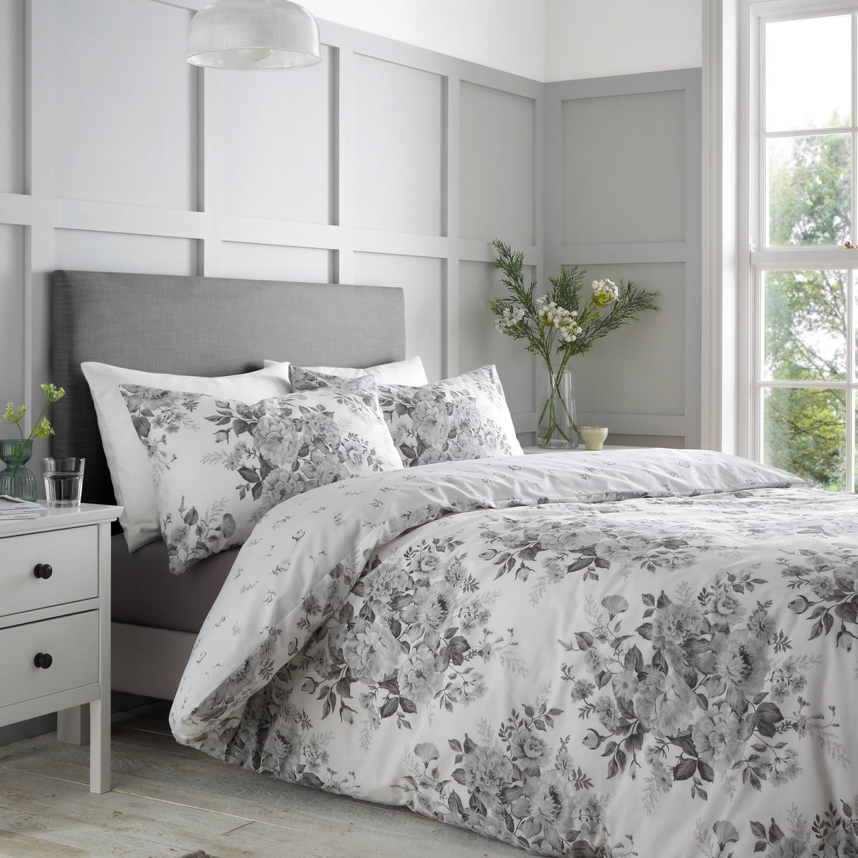 Catherine Lansfield Elinda Floral Duvet Cover Set - Elinda Floral Duvet Set