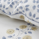 Bianca Eloise Floral 230 Thread Count Cotton Satin Stripe Duvet Cover Set White 6