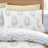 Bianca Eloise Floral 230 Thread Count Cotton Satin Stripe Duvet Cover Set White - Eloise Floral Duvet Set