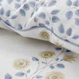 Bianca Eloise Floral 230 Thread Count Cotton Satin Stripe Duvet Cover Set White - Eloise Floral Duvet Set