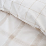 Bianca Oxton Check Cotton Duvet Cover Set - Natural - Oxton Check Duvet Set