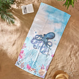 Catherine Lansfield Octopus Blue Cotton Beach Towel 76x160cm