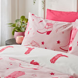 Sassy B Cowgirl Boots Duvet Cover Set - Cowgirl Boots Duvet Set Pink