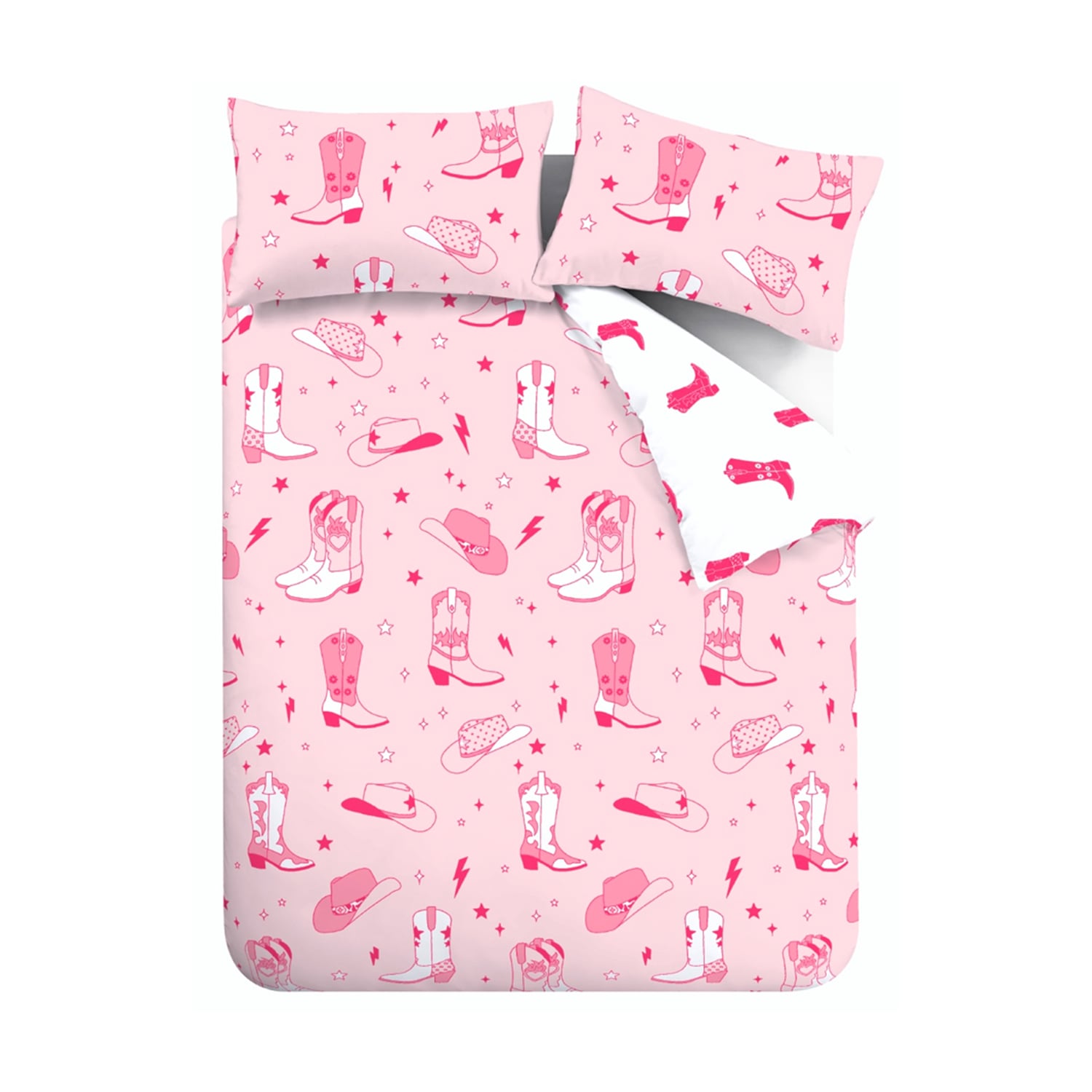 Sassy B Cowgirl Boots Duvet Cover Set - Cowgirl Boots Duvet Set Pink
